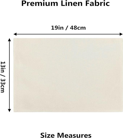 Home Brilliant Placemats Set of 4 Dining Table Placemat Washable Place Mats, 13 x 19 inches, Cream