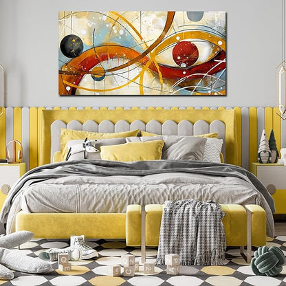 Large Abstract Canvas Wall Art for Living Room Bedroom Home Office Modern Wall Decor Line Geometric Abstract Picture Framed Canvas Prints Size 30x60