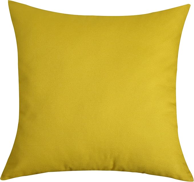 TangDepot Handmade Decorative Solid 100% Cotton Canvas Throw Pillow Covers/Pillow Shams, (28" x28" , Deep Yellow, 1 Count (Pack of 1))