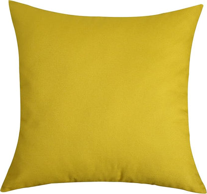 TangDepot Handmade Decorative Solid 100% Cotton Canvas Throw Pillow Covers/Pillow Shams, (22" x22" , Deep Yellow, 1 Count (Pack of 1))