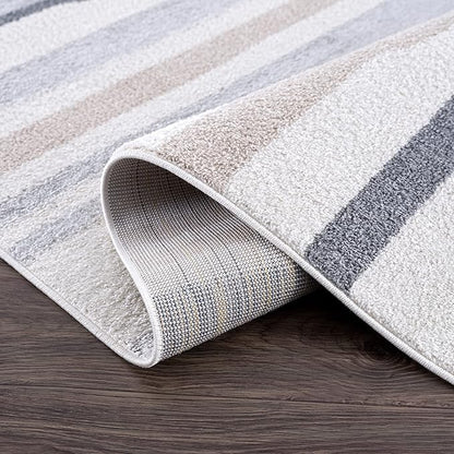 Abani Rugs Cream and Gray 6 ft. x 9 ft. Contemporary Neutral Paint line Area Rug. Superior Turkish Stain Resistant Area Rug