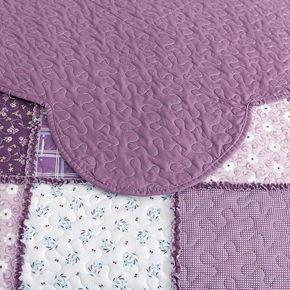 HoneiLife Queen Quilt Bedding Sets - Floral Quilt Bedding Sets 3-Piece 90x96, Reversible Bedspreads Patchwork Coverlet Nostalgic Bedding Set All Season Quilts