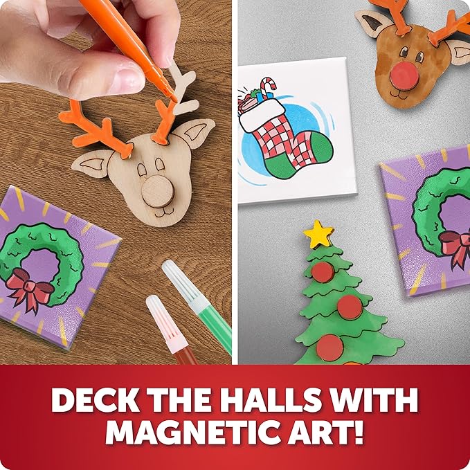 Blue Marble Santa's Christmas Craft Kit for Kids - 15 Magical Christmas Crafts for Kids, Make Suncatchers, Paint Holiday Rocks, Make Magnetic Tile Art & More for Christmas Gifts, Craft Kits