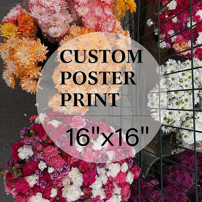 jenesaisquoi Custom Canvas Art Print 16" x 16", Upload Your Photo Image Custom Personalized Photo to Poster Printing Home Decor Wall Art Prints (Unframed)