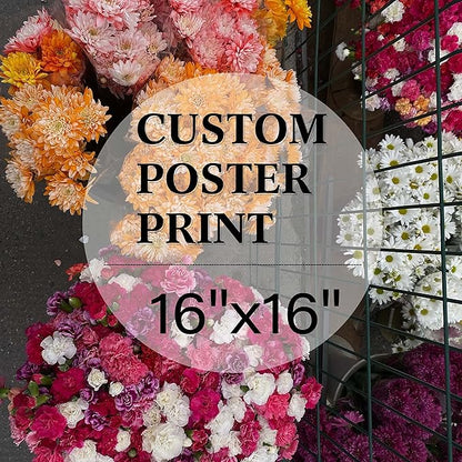 jenesaisquoi Custom Canvas Art Print 16" x 16", Upload Your Photo Image Custom Personalized Photo to Poster Printing Home Decor Wall Art Prints (Unframed)