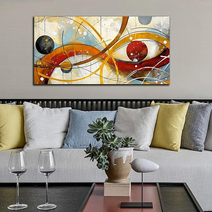 Large Abstract Yellow Canvas Wall Art for Living Room Bedroom Home Office Modern Wall Decor Line Geometric Abstract Picture Framed Canvas Prints Size 20x40