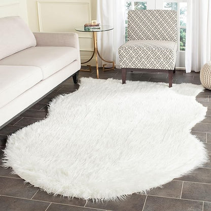 SAFAVIEH Faux Sheep Skin Collection 6' x 9' Ivory FSS117A Silken Glam 2.35-inch Thick Area Rug