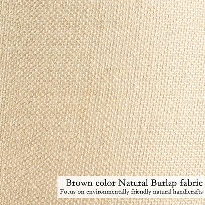 GO&SO Set of 2 Lamp Shades for Table Lamps Floor Lamps Rustic Brown Drum Lampshades- 13" Top x 13" Bottom x 10" High (Spider) Natural Burlap - Medium Lampshades Modern -Farmhouse Assembly Required