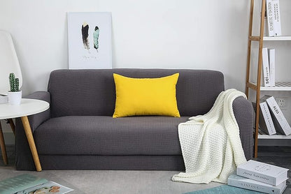 TangDepot Handmade Decorative Solid 100% Cotton Canvas Throw Pillow Covers/Pillow Shams, (12"x20", Yellow)