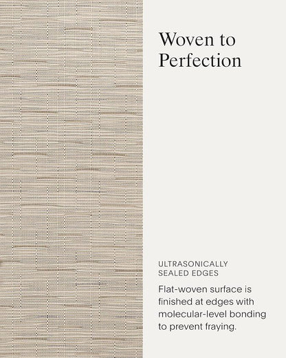 Chilewich Bamboo Placemats Set of 4 - Round Woven Placemats - Reusable, Stain-Resistant, Indoor/Outdoor Tabletop Protection - 15" - Oat