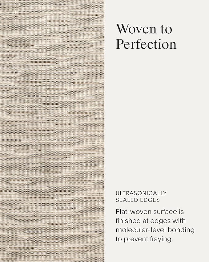 Chilewich Bamboo Placemats Set of 4 - Woven Rectangle Placemats - Reusable, Stain-Resistant, Indoor/Outdoor Tabletop Protection - 18.5" x 13.5" - Oat
