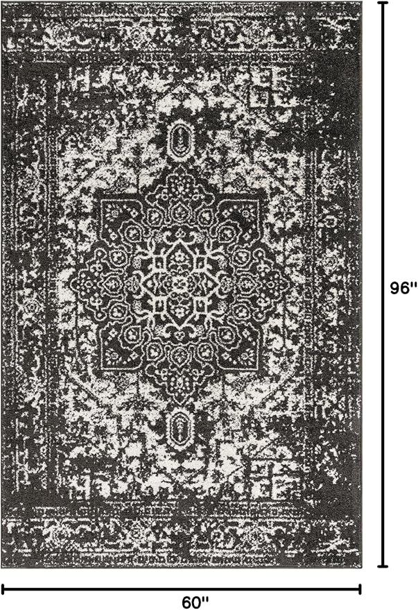 Rugs.com Arlington Collection Rug – 5' x 8' Dark Grey Medium-Pile Rug Perfect for Living Rooms, Large Dining Rooms, Open Floorplans