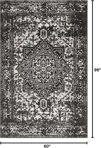 Rugs.com Arlington Collection Rug – 5' x 8' Dark Grey Medium-Pile Rug Perfect for Living Rooms, Large Dining Rooms, Open Floorplans