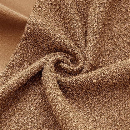 MIULEE Boucle Throw Pillow Covers 20x20 Inch Set of 2 Brown Faux Leather Textured Decorative Pillow Cases Boho Farmhouse Accents Cushion Covers for Couch Bed Livingroom Home Decor