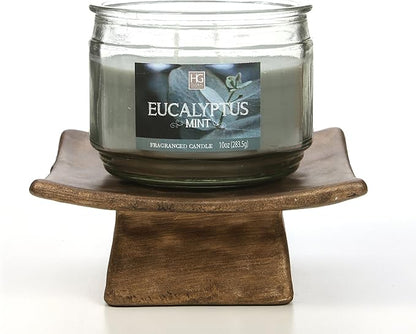 Hosley Square Pillar Candle Holders & Incense Stick Holder for Modern Ritual Accessories for Mindful Living Ideal for Home Décor, Office, Livingroom, Spa