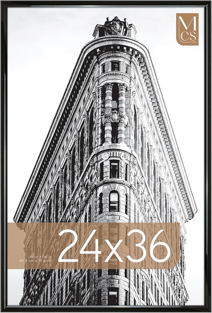 MCS Trendsetter 24x36 Poster Frame Black High-Gloss, Vertical & Horizontal Wall Hanging Large Picture Frame for Photos, Posters & Art Prints (1-Pack)