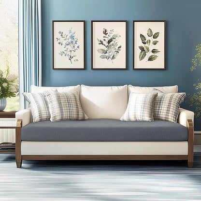 CHUN YI Medium Couch Cushion Cover Stretch for Loveseat, Sofa Seat Slipcovers for Pets, Suitable for Armchair Loveseat Sofa with Spandex Jacquard Washable Fabric(Medium,Light Grey)