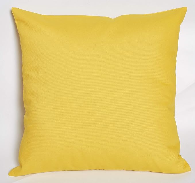 TangDepot Handmade Decorative Solid 100% Cotton Canvas Throw Pillow Covers/Pillow Shams, (20"x20", Yellow)