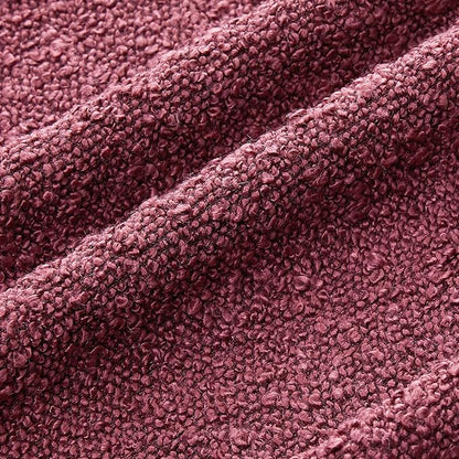 Mixhug Decorative Boucle Throw Pillow Covers, Burgundy Red, 12 x 20 Inches, Pack of 2 - Textured Boho Pillow Covers for Couch and Bed