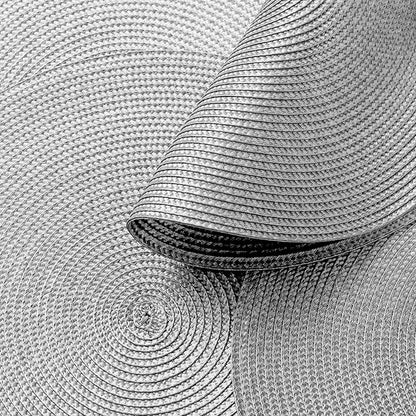 AHHFSMEI Round Braided Placemats 15 Inch Round Table Mats for Dining Tables Natural Woven Heat Resistant Place mats Set of 6 (Grey B)