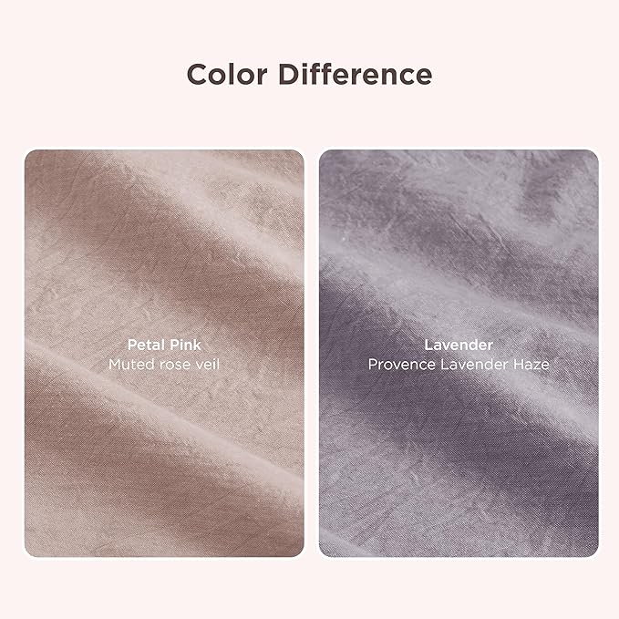 Bedsure 100% Washed Cotton Duvet Cover Queen Size - Lavender Minimalist Cotton Duvet Cover Linen Like for All Seasons - GentleSoft™ Plain Simple Bedding (Lavender, Queen, 90"x90")