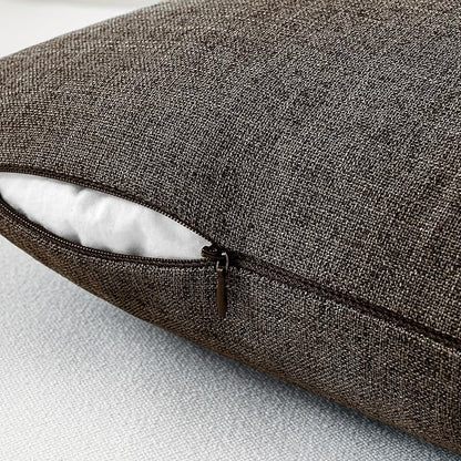 MIULEE Pack of 2 Decorative Linen Burlap Pillow Covers Farmhouse Boho Accent Pillowcases Home Decor for Couch Sofa Bedroom Living Room 18x18 Inch Dark Brown