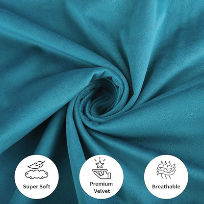 RELY+ Pack of 2 Throw Pillow Covers 16x16 Inch Velvet Soft Cozy Solid Decoration Gifts Pillow Covers Luxury Cushion Case for Sofa Couch Bedroom Living Room - Turquise