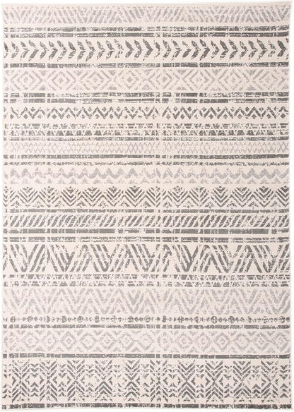 Rugshop Geometric Boho Area Rug – Gray Tribal Pattern, Perfect for Living Room, Bedroom, Dining Room, 4' x 6'