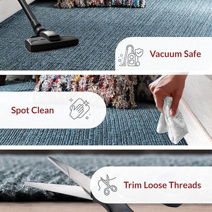 Nuloom Daniela Blue, 6' x 9', Handmade, Jute, Tassel, Soft and Textured, High Traffic, Stain Resistant, Easy Clean, Durable Area Rug for Bedroom, Living Room, Dining Space, Foyer, Entryway