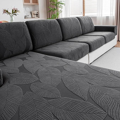 Couch Covers for Sectional Sofa, Washable Stretch Soft Sofa Cushion Covers L Shape Sofa Slipcovers Anti Slip Furniture Decor Protector for Pets (1PC X Large Sofa Cover,Dark Gray)