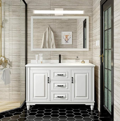Bathroom Vanity Light Brushed Nickel Square LED 24 inch 14W 4000K Natural White Light Wall Bar Lighting Fixtures Over Mirror (Brushed Nickel, 33.5in Dimmable)