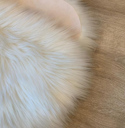 LAMBZY Faux Sheepskin Super Soft Hypoallergenic Silky Shag Rug for Living Room, Kids Room, Sofa (Single 2'x3', White)