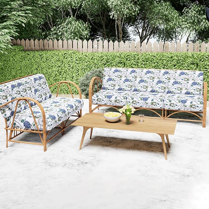 Smiry Printed Couch Cushion Covers, Stretch Soft Couch Covers for Sofa, Washable Non-Slip Sofa Slipcover Furniture Protector for Indoor and Outdoor (Backrest M, Light Green)