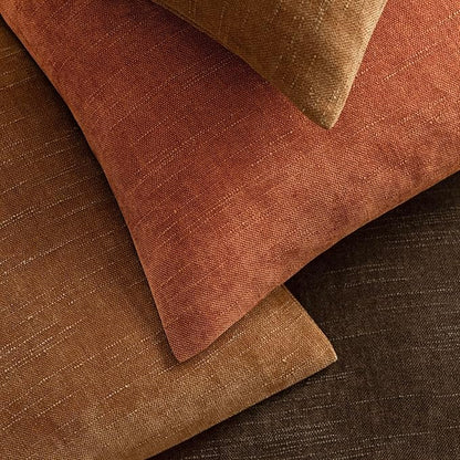 Foindtower Pack of 2 Soft Textured Chenille Throw Decorative Pillow Covers Square Accent Solid Cushion Cover Cozy Neutral Farmhouse Pillow Case for Couch Sofa Bedroom Living Room 26x26 Inch,Orange