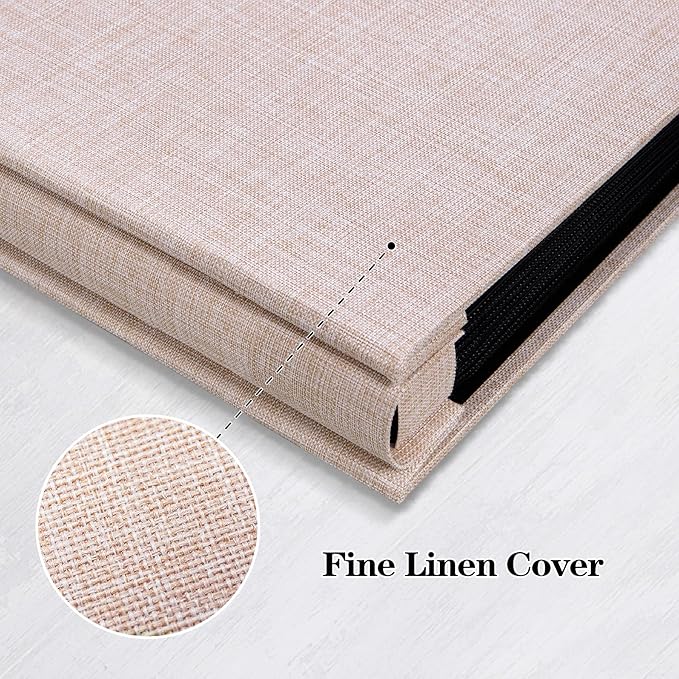 Mublalbum Photo Album 4x6 600 Photos Linen Cover Large Picture Book Holds Horizontal and Vertical Pockets for Wedding Family Anniversary and Baby (Beige)