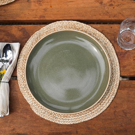 Eco Crave Jute Round Woven Placemats Set of 12, Natural 13 Inch Boho Farmhouse Rustic Hand Woven Place mat for Dining Table Decor, Wicker Chargers Heat Resistant Easy to Clean and Non-Slip Placemat