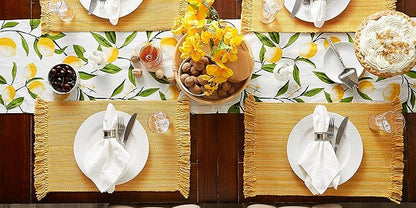 DII Variegated Tabletop Collection, Placemat Set3x19, Apricot, 6 Piece