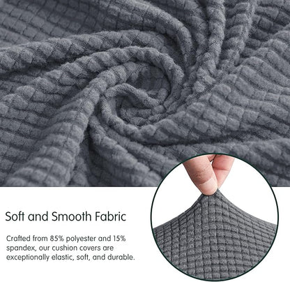 CHUN YI Medium Couch Cushion Cover Stretch for Loveseat, Sofa Seat Slipcovers for Pets, Suitable for Armchair Loveseat Sofa with Spandex Jacquard Washable Fabric(Medium,Light Grey)