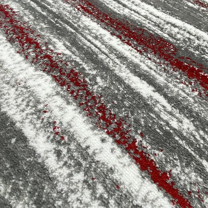 LUXE WEAVERS Modern Abstract Red 2x7 Area Rug