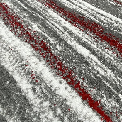 LUXE WEAVERS Modern Abstract Red 2x7 Area Rug