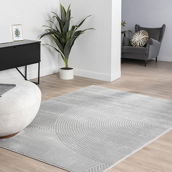 Abani Grey Area Rug for Living Room, Bedroom - Zen Reiki Pattern- 2 x 3 -Durable & Easy to Clean