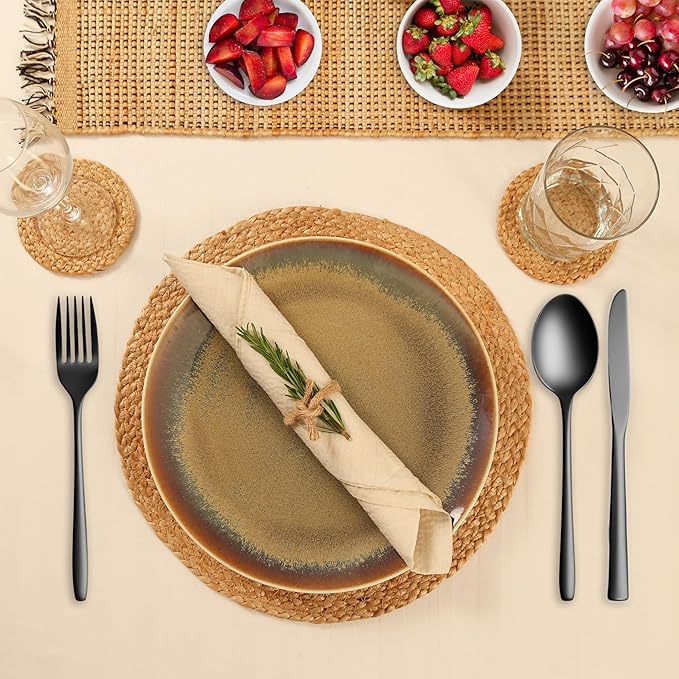 Eco Crave Jute Round Woven Placemats Set of 2, Natural 13 Inch Boho Farmhouse Rustic Hand Woven Place mat for Dining Table Decor, Wicker Chargers Heat Resistant Easy to Clean and Non-Slip Placemat