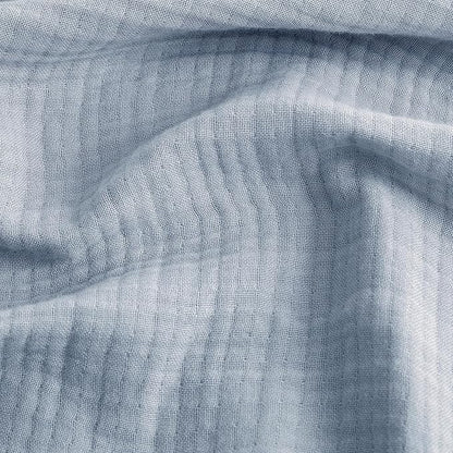 FOSSA Muslin Blanket with Fringe - 4-Layer 100% Cotton Gauze Super Soft & Breathable Throw -Lightweight Decorative Cooling Blanket for Bed, Sofa, Office (Cornflower Blue, Twin XL (66" × 90"))