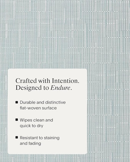 Chilewich Bamboo Placemats Set of 4 - Round Woven Placemats - Reusable, Stain-Resistant, Indoor/Outdoor Tabletop Protection - 15" - Seaglass