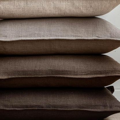 Foindtower Set of 2, Decorative Linen Soild Throw Pillow Covers Soft Accent Euro Cushion Case Farmhouse Neutral Pillowcase for Chair Couch Sofa Bedroom Living Room Home Decor 16 x 16 Inch Brown Tan