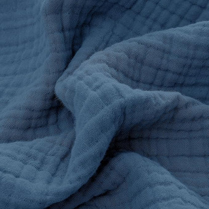 100% Cotton Muslin Queen Blanket (90" x 90") – A Luxuriously Soft, 4-Layer Lightweight and Breathable Gauze Blanket, Perfect for Year-Round use on beds, couches (Pacific Blue, Queen)