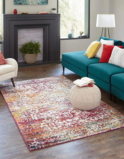 Rugs.com Arlington Collection Rug – 7' x 10' Multi Medium-Pile Rug Perfect for Living Rooms, Large Dining Rooms, Open Floorplans