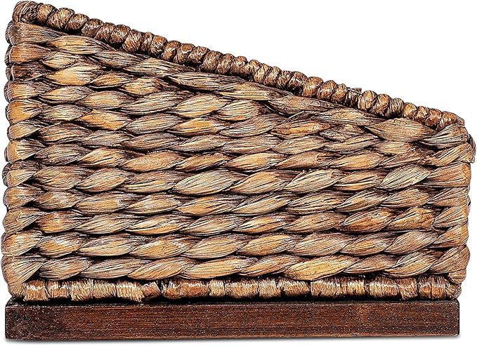 BIRDROCK HOME Seagrass Desk Organizer - Brown Wash - Hand Woven - Natural - Stylish Decorative Design - Mail Filer