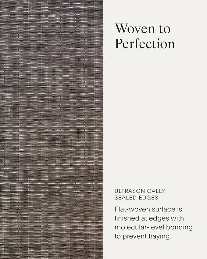 Chilewich Bamboo Placemats Set of 4 - Woven Oval Placemats - Reusable, Stain-Resistant, Indoor/Outdoor Tabletop Protection - 19" x 14" - Grey Flannel