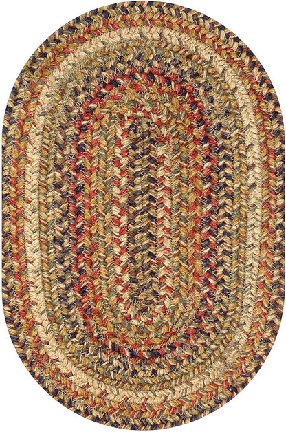 Homespice Kingston Jute Braided Oval Placemats, Warm Country Decor, Set of 6, 13x19 Multicolor Table Mats - Vibrant Colors, Durable, Easy to Clean and Protects Furniture
